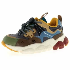 Baskets Yamano 3 Lacets Cuir Eco et Nylon Ripstop | Gris foncé