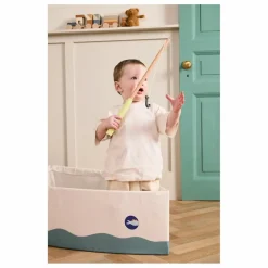 Bateau en toile avec kit de pêche | Ecru