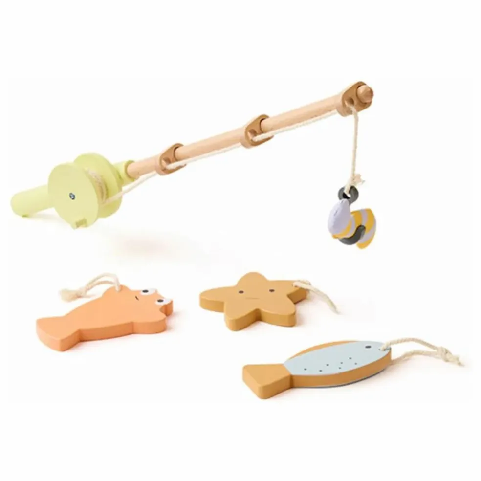Bateau en toile avec kit de pêche | Ecru