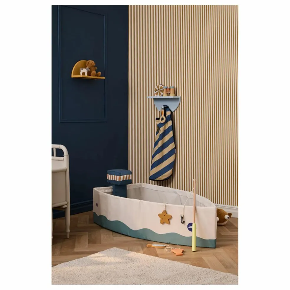 Bateau en toile avec kit de pêche | Ecru