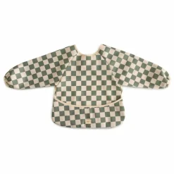 Bavoir à manches Check | Olive