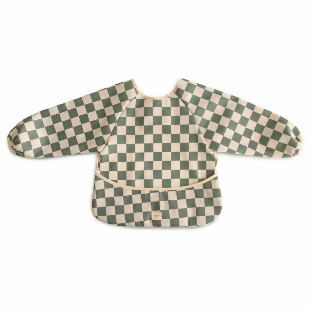 Bavoir à manches Check | Olive