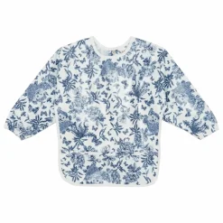 Bavoir à manches enduit Toile de Jouy | Bleu marine