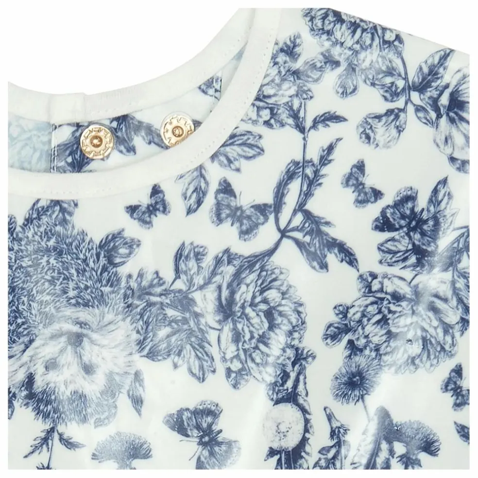 Bavoir à manches enduit Toile de Jouy | Bleu marine