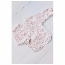 Bavoir à manches enduit Toile de Jouy | Rose pêche
