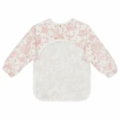 Bavoir à manches enduit Toile de Jouy | Rose pêche