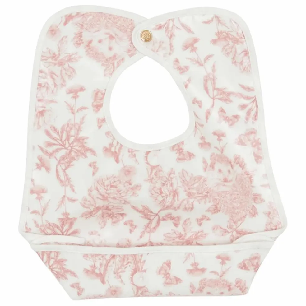 Bavoir enduit Toile de Jouy | Rose pêche