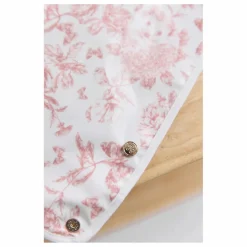 Bavoir enduit Toile de Jouy | Rose pêche