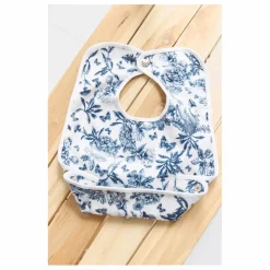 Bavoir enduit Toile de Jouy | Bleu marine