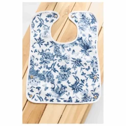 Bavoir enduit Toile de Jouy | Bleu marine