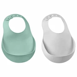 Bavoir silicone - Set de 2 | Sauge