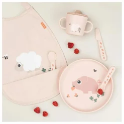 Bavoir Tiny Farm | Rose pâle