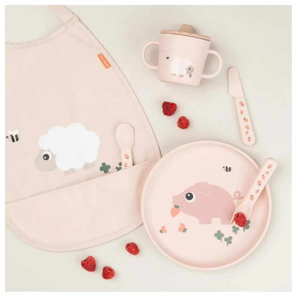 Bavoir Tiny Farm | Rose pâle