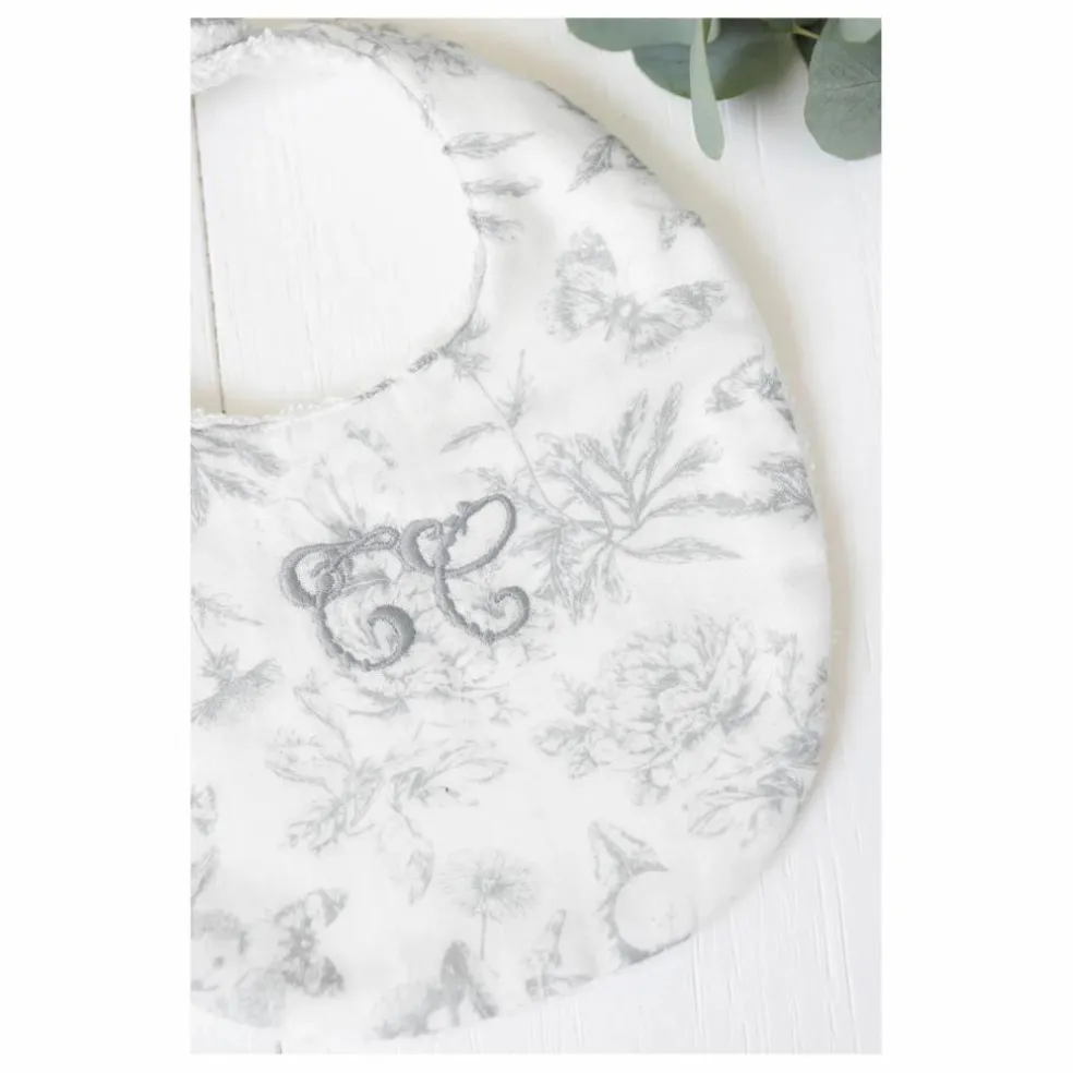 Bavoir Toile de Jouy | Gris