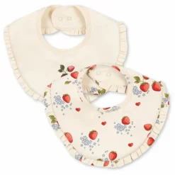 Bavoirs à volant en coton bio Marmalade - Set de 2 | Ecru