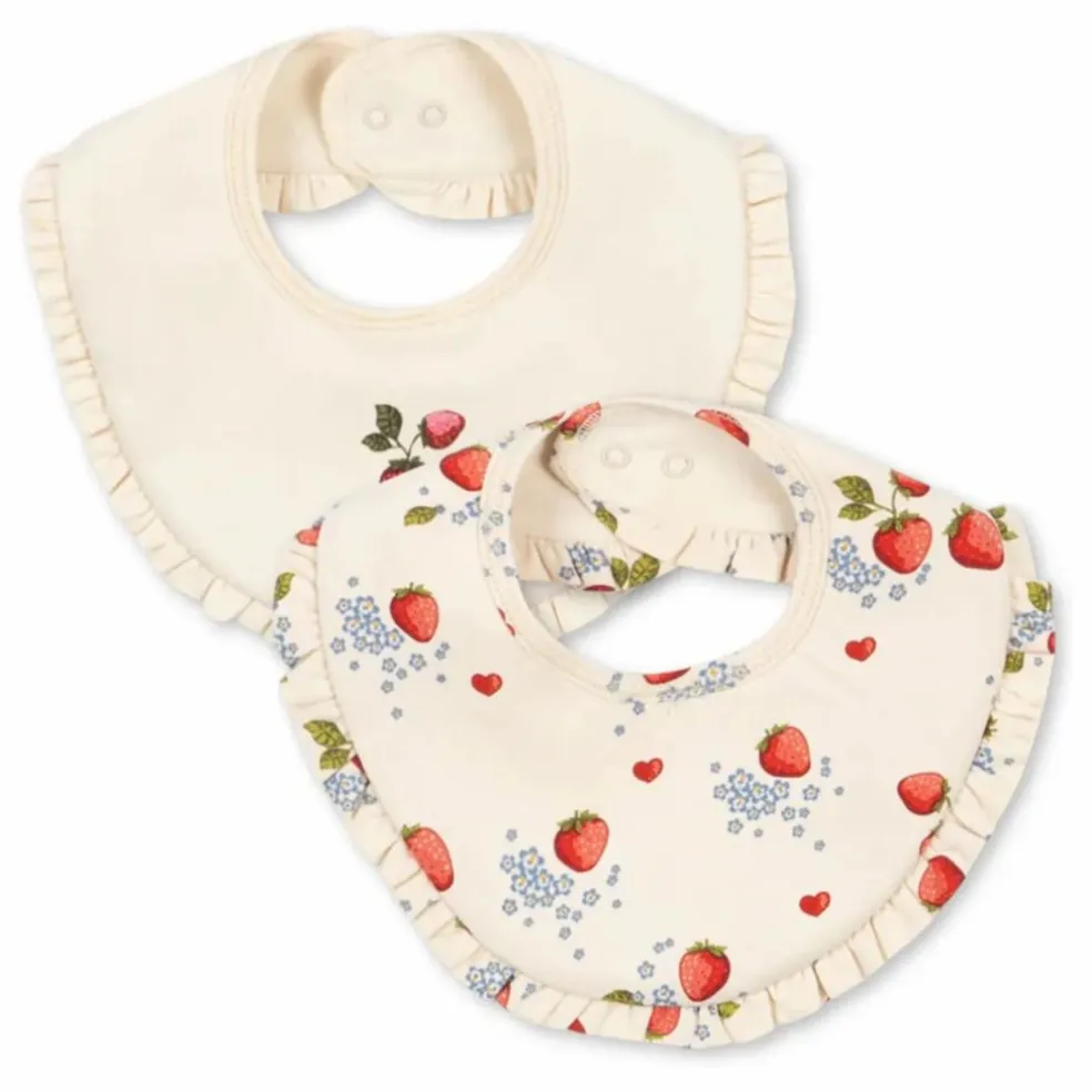 Bavoirs à volant en coton bio Marmalade - Set de 2 | Ecru