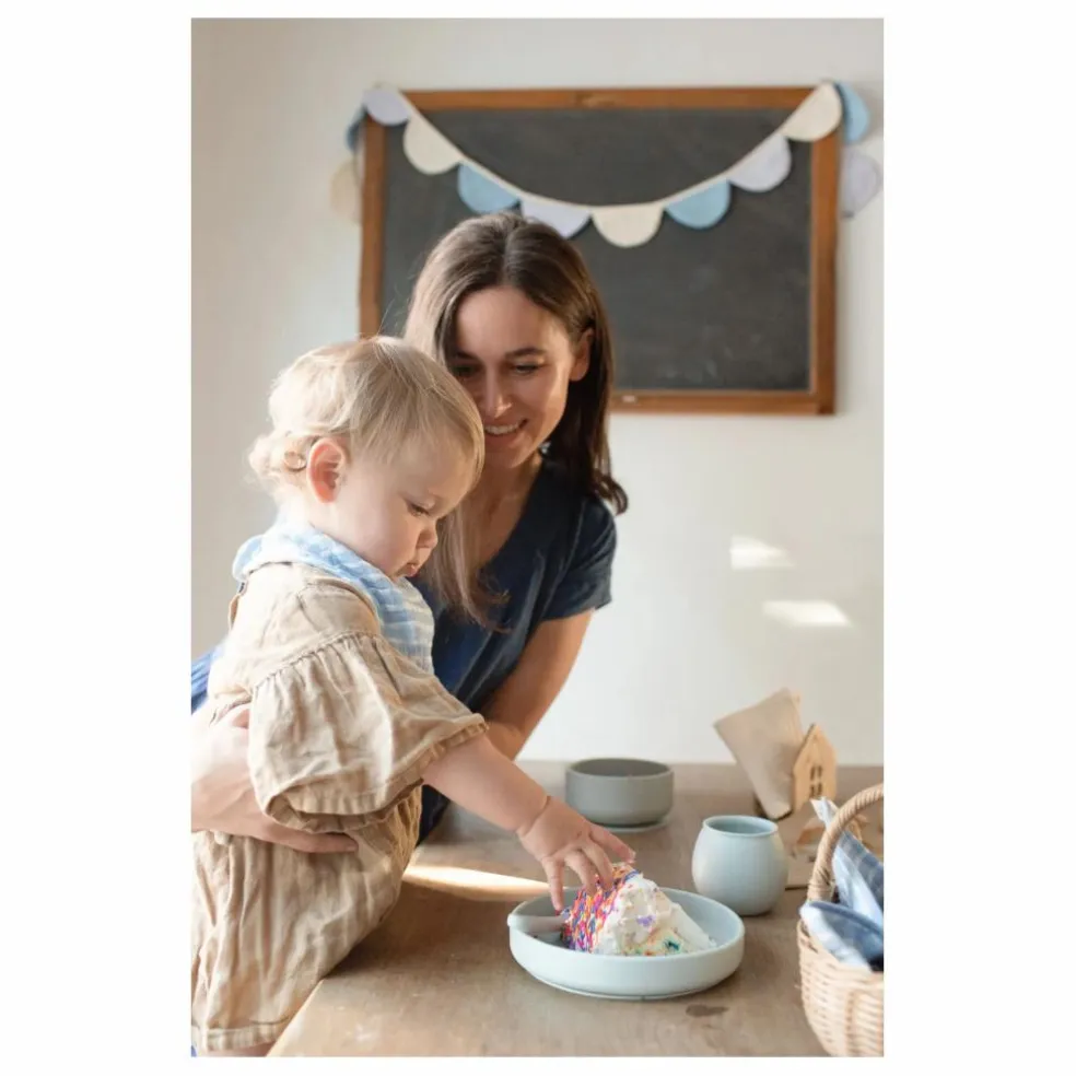 Bavoirs bandana Cottage en coton bio - Set de 3 | Bleu