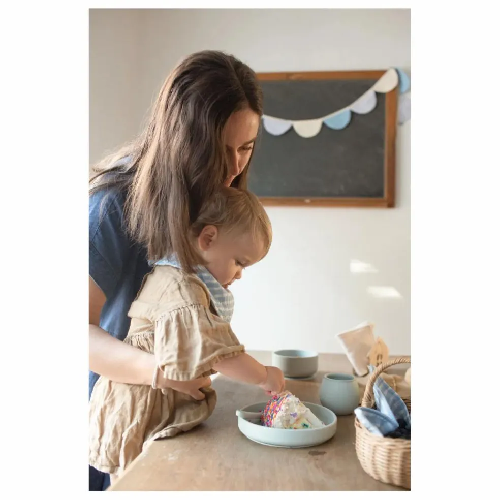 Bavoirs bandana Cottage en coton bio - Set de 3 | Bleu