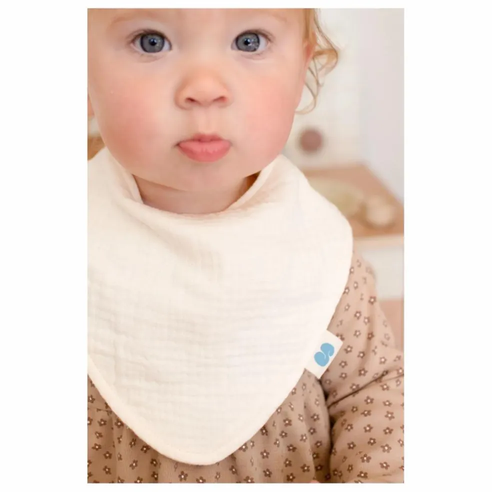Bavoirs bandana Cottage en coton bio - Set de 3 | Bleu