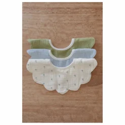 Bavoirs pétale Periwinkle en coton bio - Set de 3 | Bleu