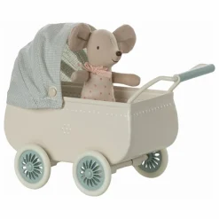 Bébé souris dans son landau | Vert Menthe