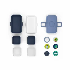 Bento enfant modulable 3 compartiments MB Tresor | Bleu pâle