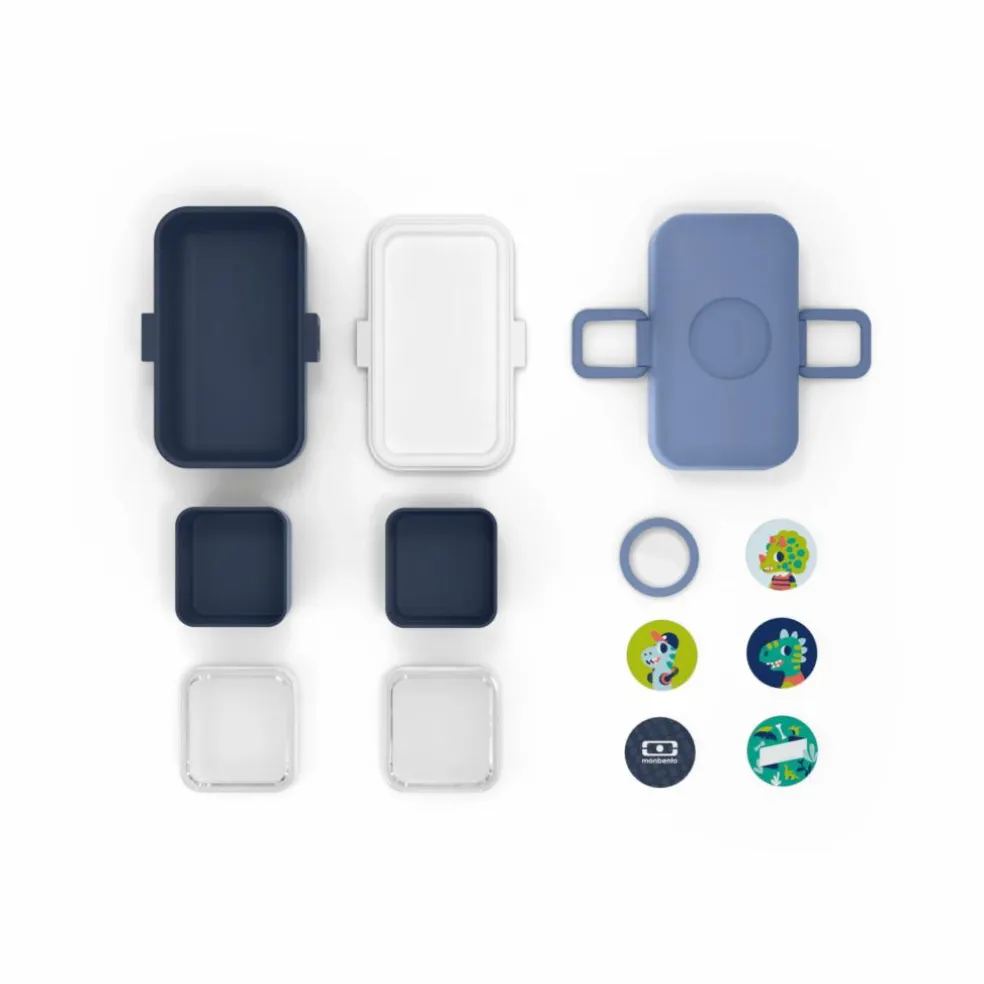 Bento enfant modulable 3 compartiments MB Tresor | Bleu pâle