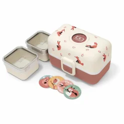 Bento enfant modulable 3 compartiments MB Tresor | Vieux Rose