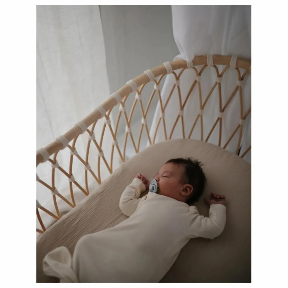 Berceau Emil en rotin - Liens coton