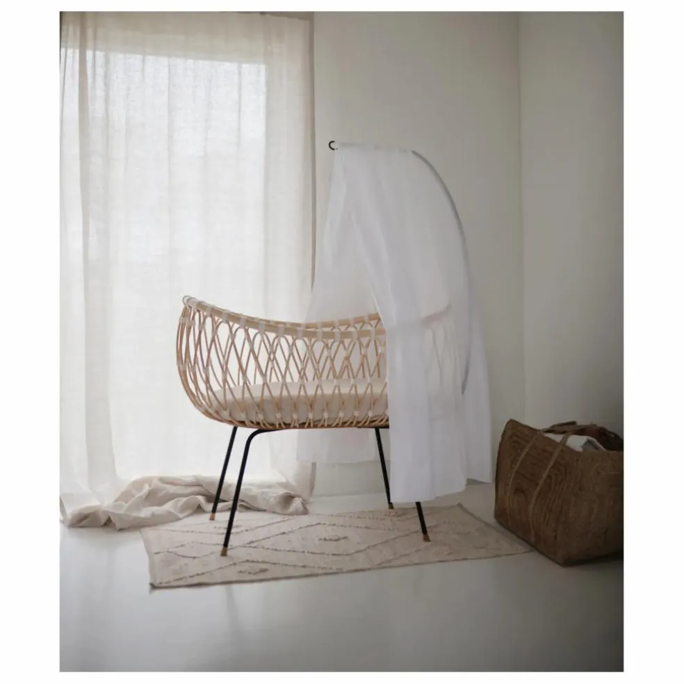 Berceau Emil en rotin - Liens coton