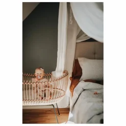 Berceau Lola en rotin - Liens cuir