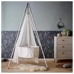 Berceau suspendu complet avec trépied 83x50 cm | Blanc