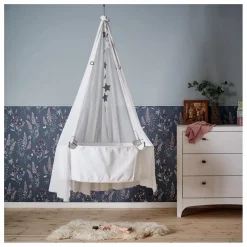 Berceau suspendu complet avec trépied 83x50 cm | Blanc