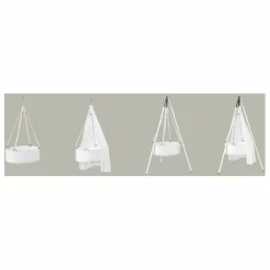 Berceau suspendu complet avec trépied 83x50 cm | Blanc
