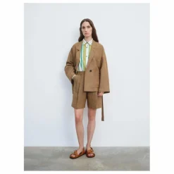 Bermuda Lin et Coton | Taupe