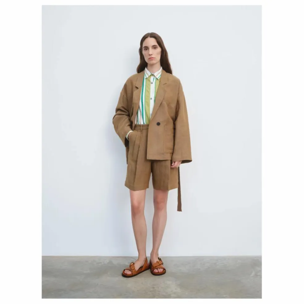 Bermuda Lin et Coton | Taupe