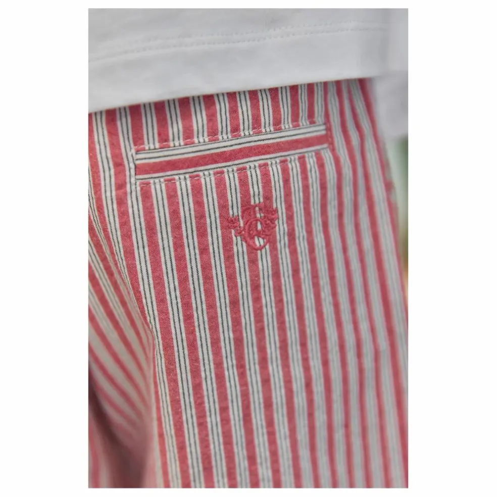 Bermuda Rayé | Rouge
