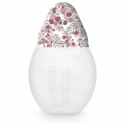 Biberon en silicone médical et tétine physiologique Mimosa Field - Elhée x Liberty | Rose