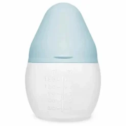 Biberon en silicone médical et tétine physiologique | Bleu pâle