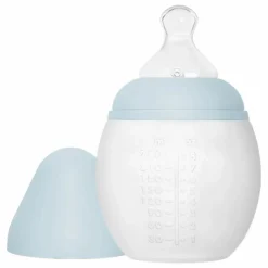 Biberon en silicone médical et tétine physiologique | Bleu pâle