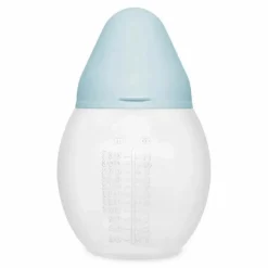 Biberon en silicone médical et tétine physiologique | Bleu pâle