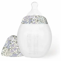Biberon en silicone médical et tétine physiologique Joanna Louise - Elhée x Liberty | Lavande