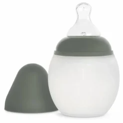 Biberon en silicone médical et tétine physiologique | Vert kaki