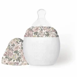 Biberon en silicone médical et tétine physiologique Honey Dew - Elhée x Liberty | Vieux Rose
