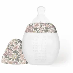 Biberon en silicone médical et tétine physiologique Honey Dew - Elhée x Liberty | Vieux Rose