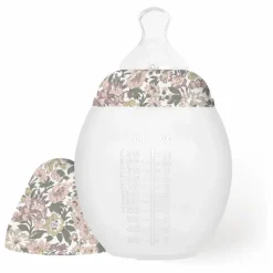 Biberon en silicone médical et tétine physiologique Honey Dew - Elhée x Liberty | Vieux Rose