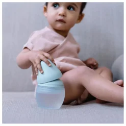Biberon en silicone médical et tétine physiologique | Vert Menthe
