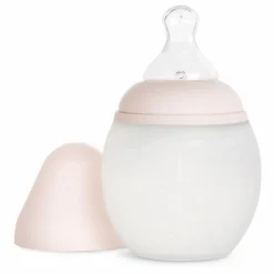 Biberon en silicone médical et tétine physiologique | Rose poudré
