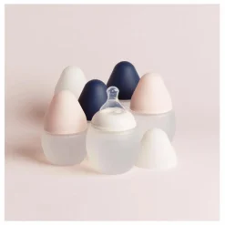 Biberon en silicone médical et tétine physiologique | Rose poudré