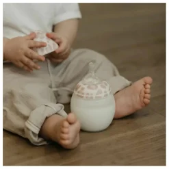 Biberon en silicone médical et tétine physiologique Graouu | Rose pâle